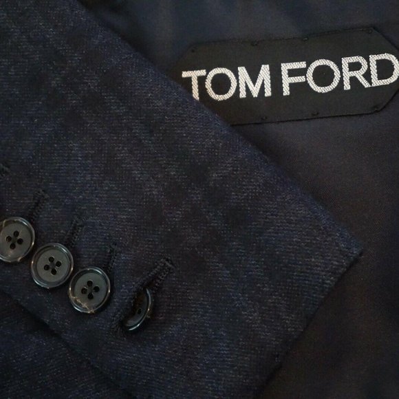 Tom Ford Other - Tom Ford Fit A Gray Blue Plaid Flannel Wool jacket